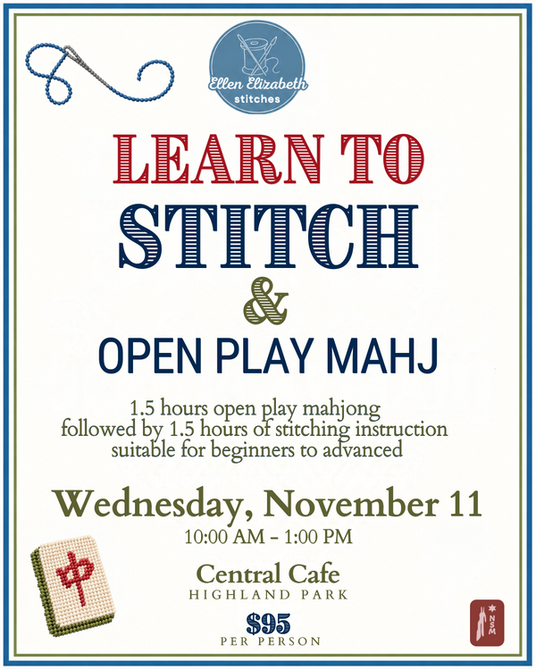 Learn to Stitch & Open Play Mahjong | Central Cafe | Highland Park | November 11